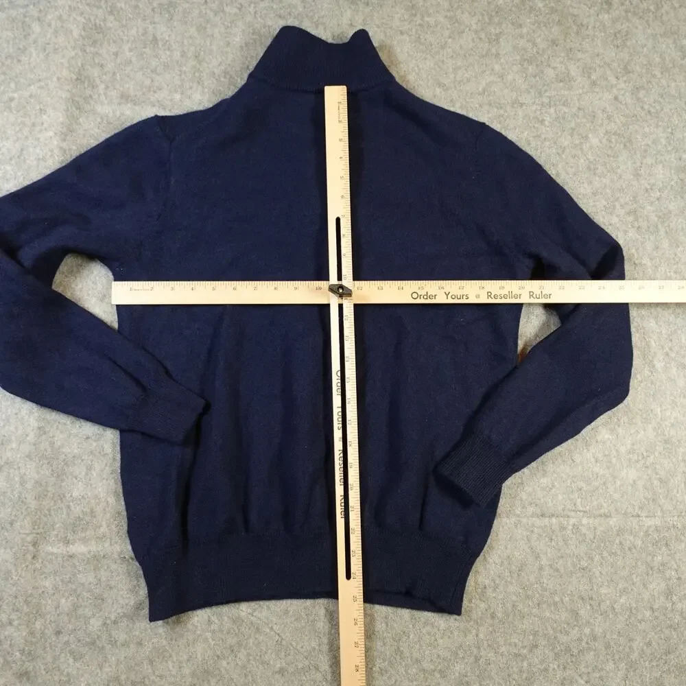 Jeremy Argyle Sweater‎ Mens Extra Large Merino Wool 1/4 Zip Jumper Pullover Navy